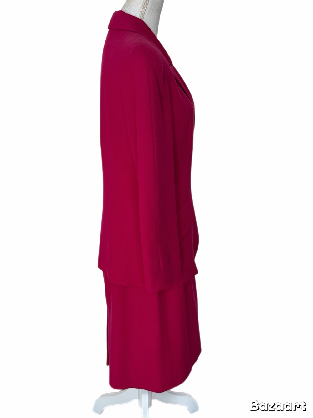 Tailored Magenta Skirt Suit Set with Gold Buttons - Picture 4 of 7